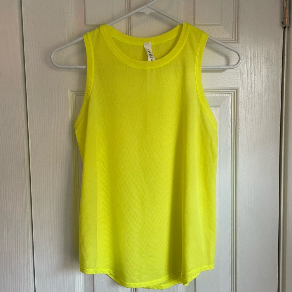 Lululemon Tank in highlighter yellow (women size 4)